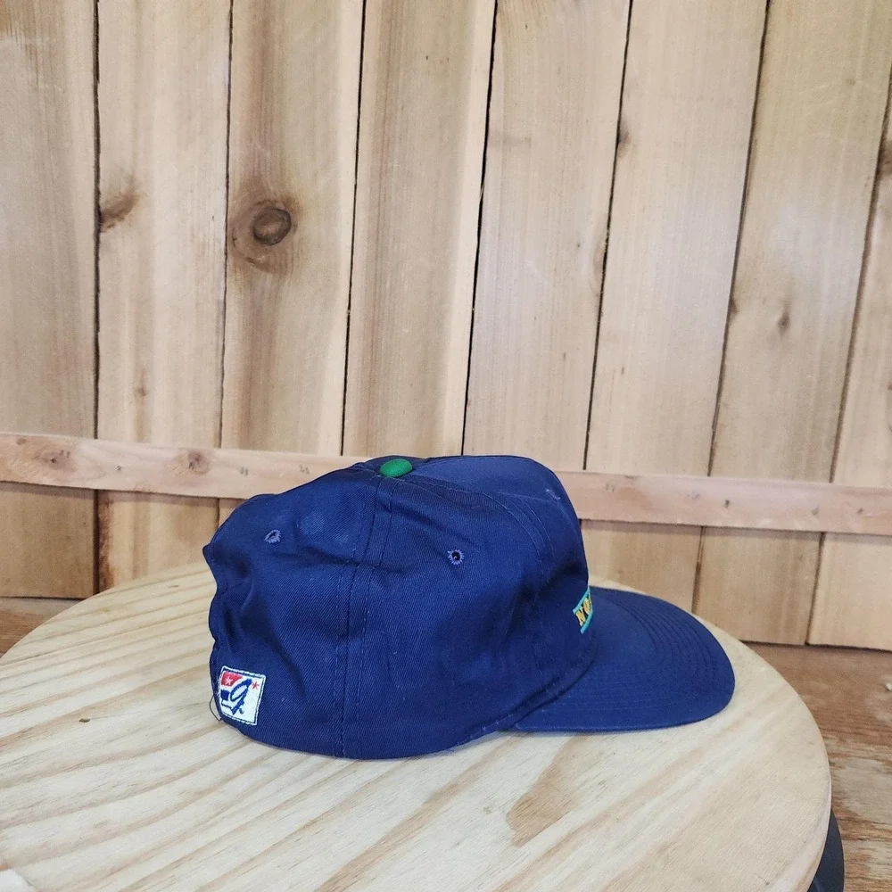 Vintage Notre Dame Fighting Irish Hat Cap Snap Back Blue NCAA Football The Game